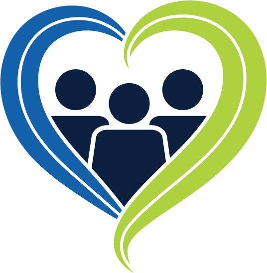 "Empowering" strategic priority icon with three people inside a heart
